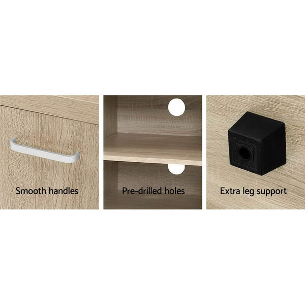 Artiss TV Cabinet Entertainment Unit 160cm Pine Maxi Artiss