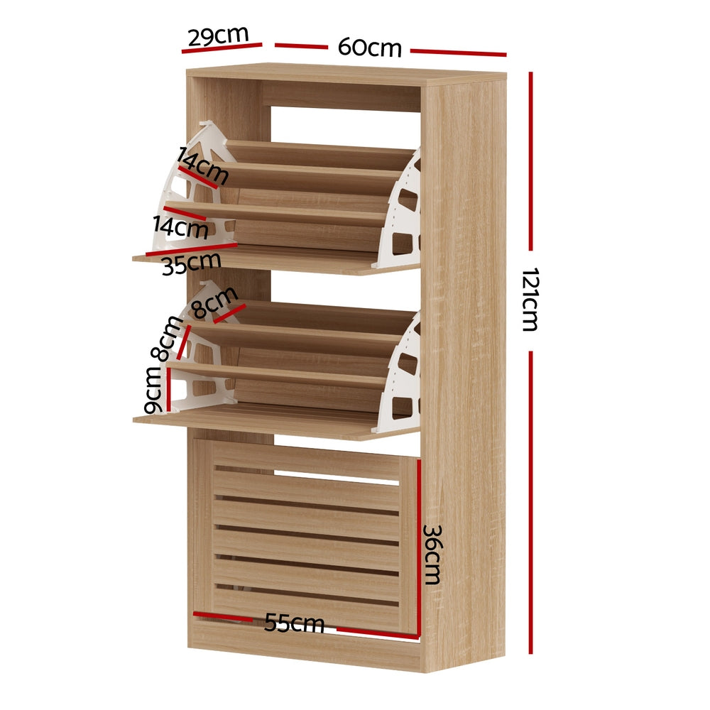 Artiss Shoe Cabinet Storage Drawer 45 Pairs Pine Artiss