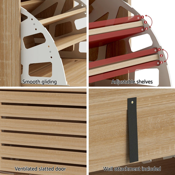 Artiss Shoe Cabinet Storage Drawer 45 Pairs Pine Artiss