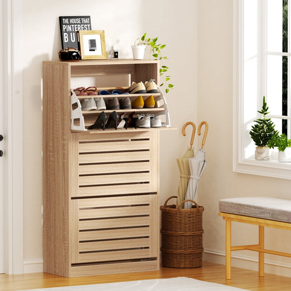 Artiss Shoe Cabinet Storage Drawer 45 Pairs Pine Artiss