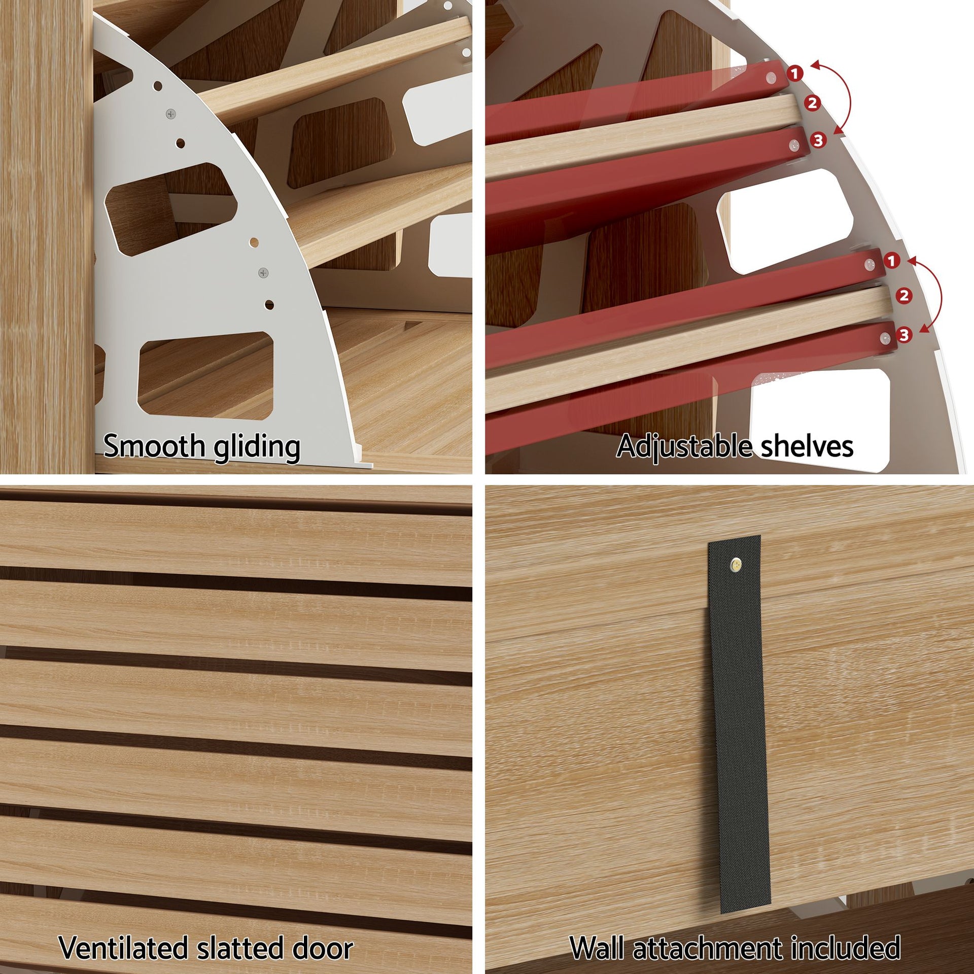 Artiss 2x Shoe Cabinet Storage Organiser 3 Flip Drawer Pine Awezingly