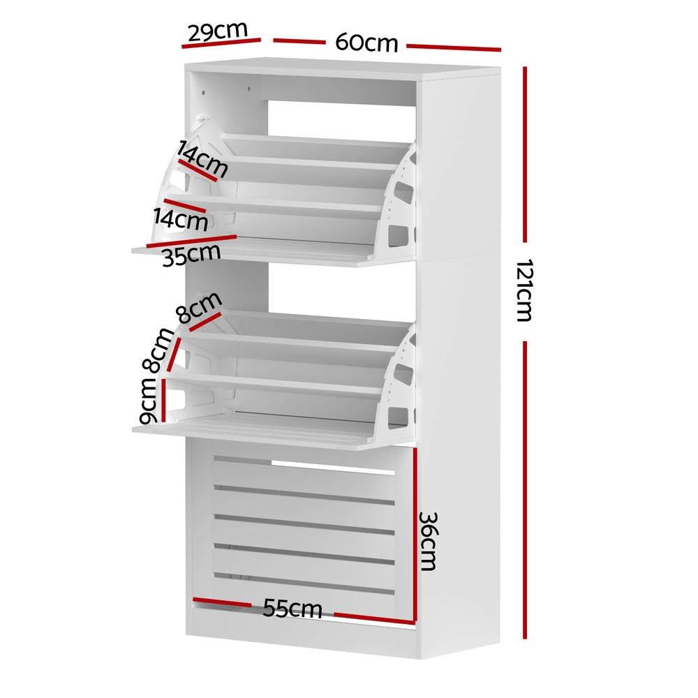 Artiss Shoe Cabinet Storage Drawer 45 Pairs White Artiss
