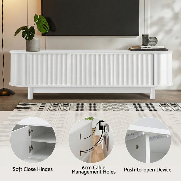 Artiss TV Unit Entertainment Unit Storage Cabinet 160cm White Awezingly