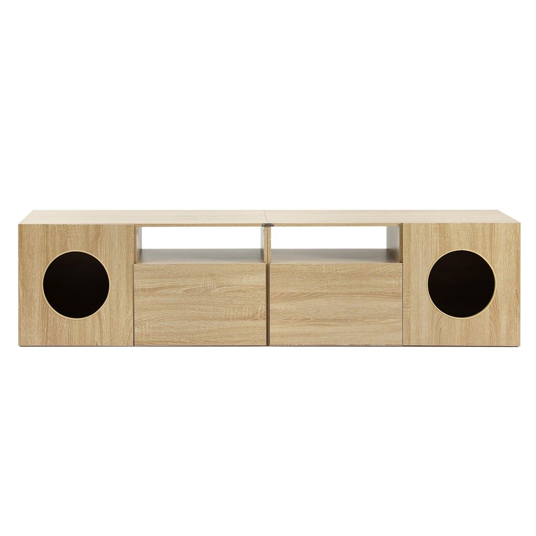 Artiss 185CM TV Unit with Cat House Storage Cabinet Pine Awezingly