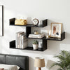 Artiss Floating Wall Shelf 3 Tier Black