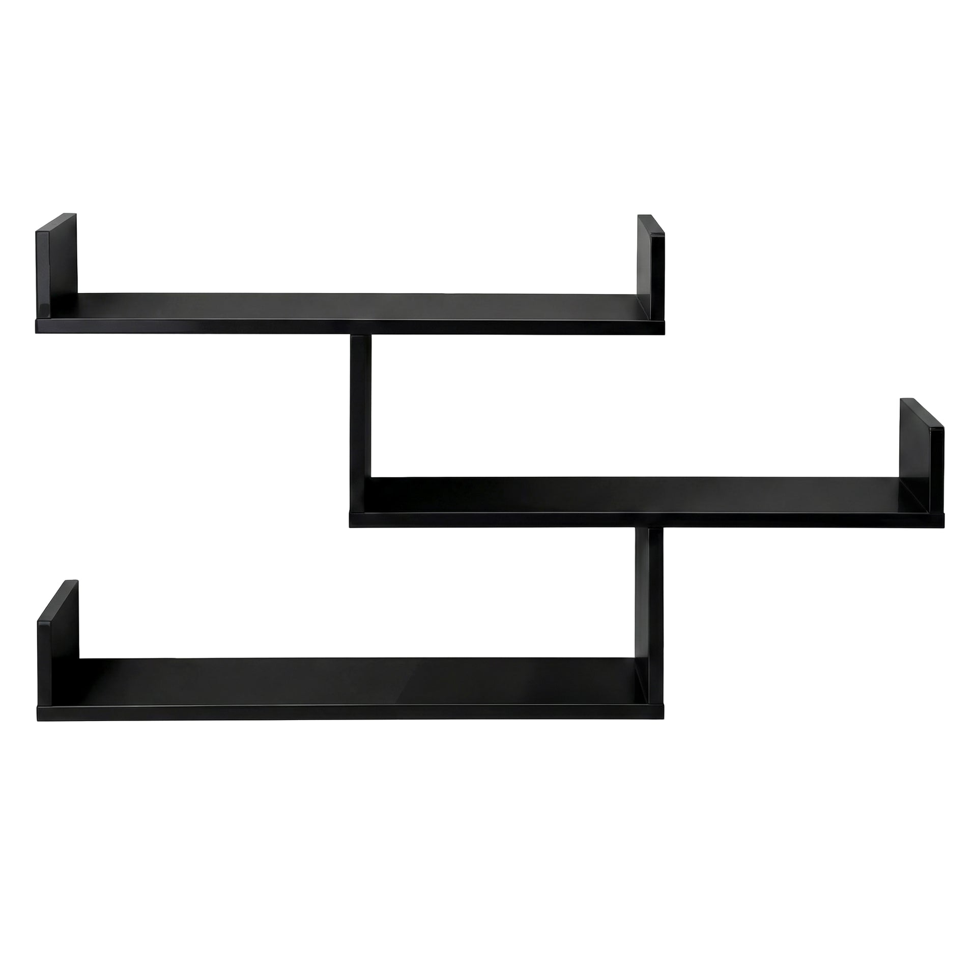 Artiss Floating Wall Shelf 3 Tier Black Awezingly