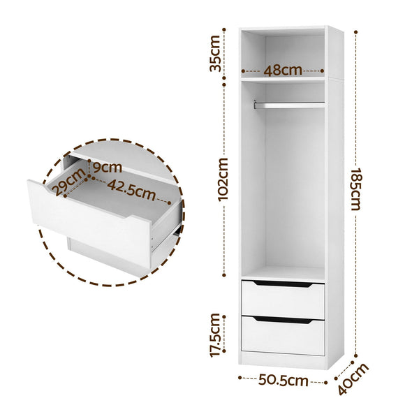 Artiss Wardrobe Clothes Closet Storage Organizer White Awezingly