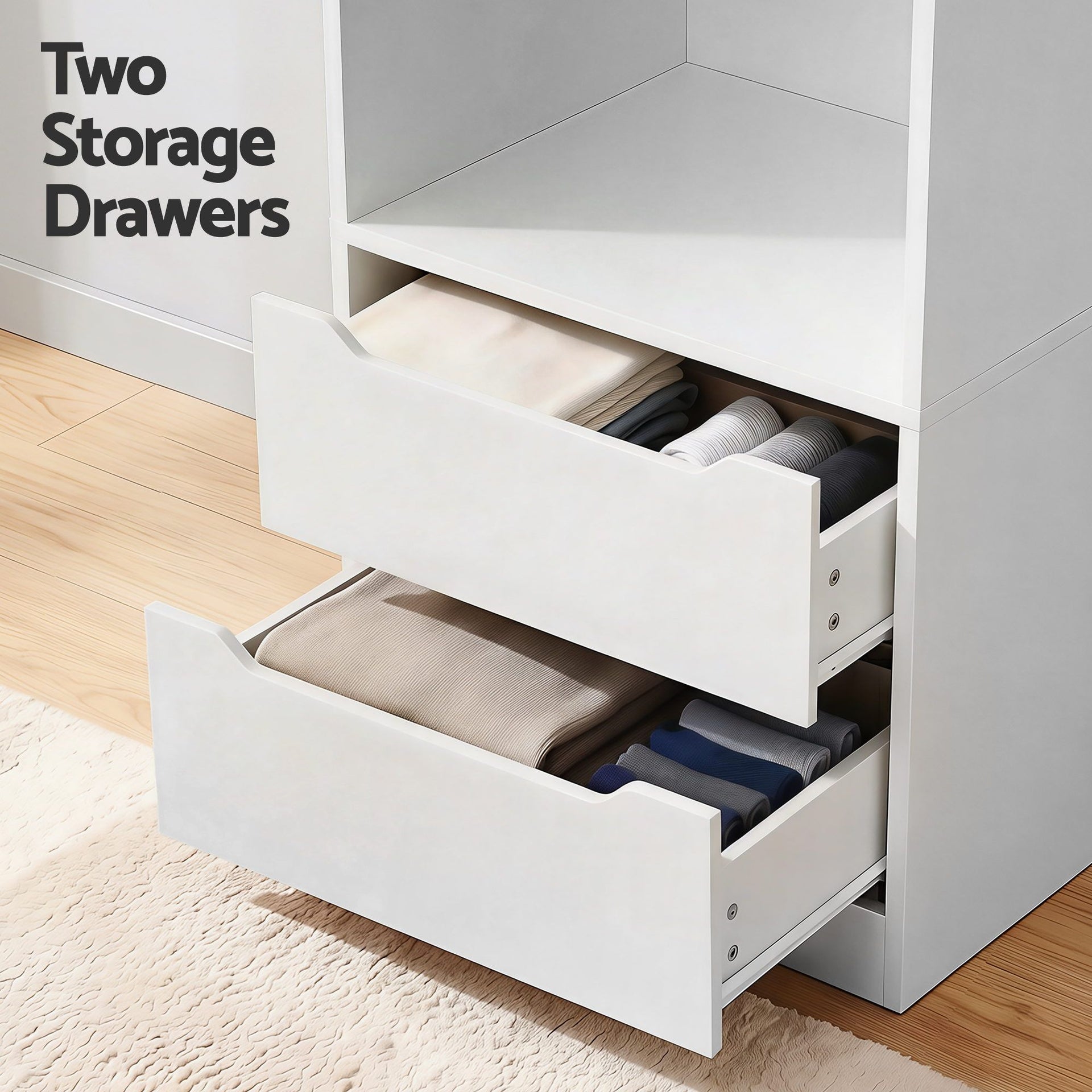 Artiss Wardrobe Clothes Closet Storage Organizer White Awezingly