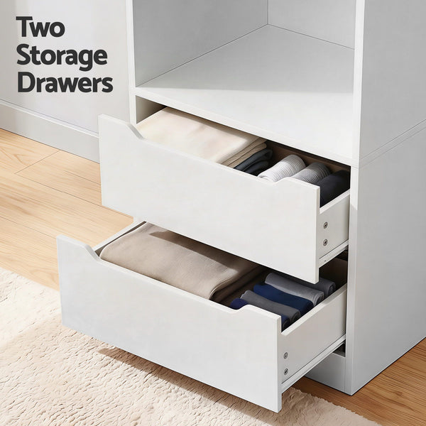 Artiss Wardrobe Clothes Closet Storage Organizer White Awezingly