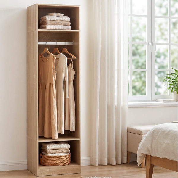 Artiss Wardrobe Clothes Closet Storage Organizer Shelf Pine Awezingly