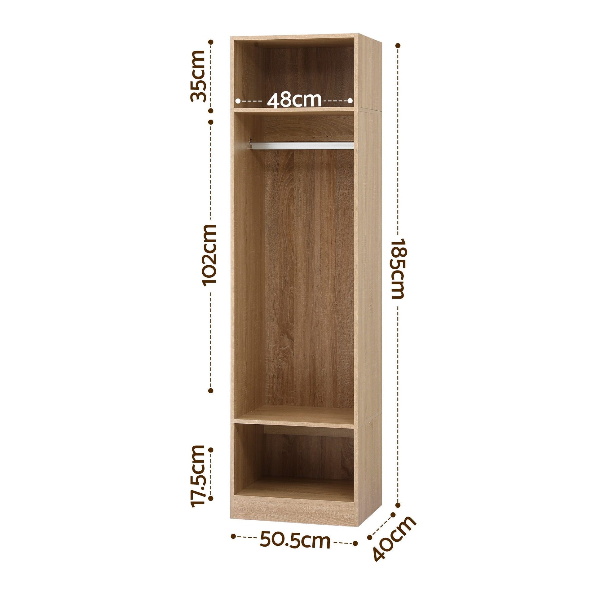 Artiss Wardrobe Clothes Closet Storage Organizer Shelf Pine Awezingly