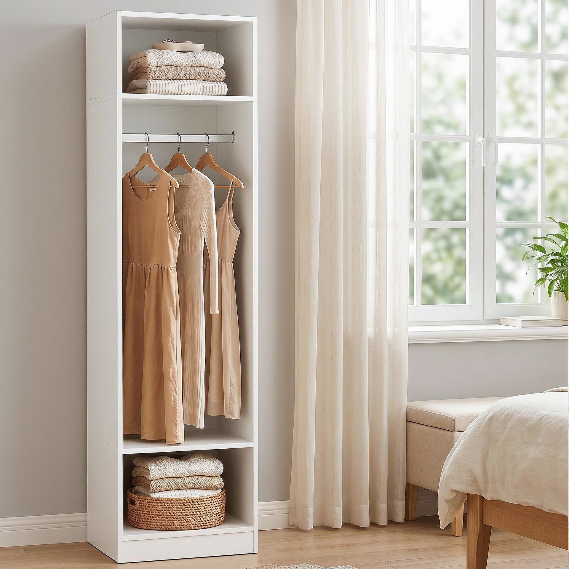 Artiss Wardrobe Clothes Closet Storage Organizer Shelf White Awezingly