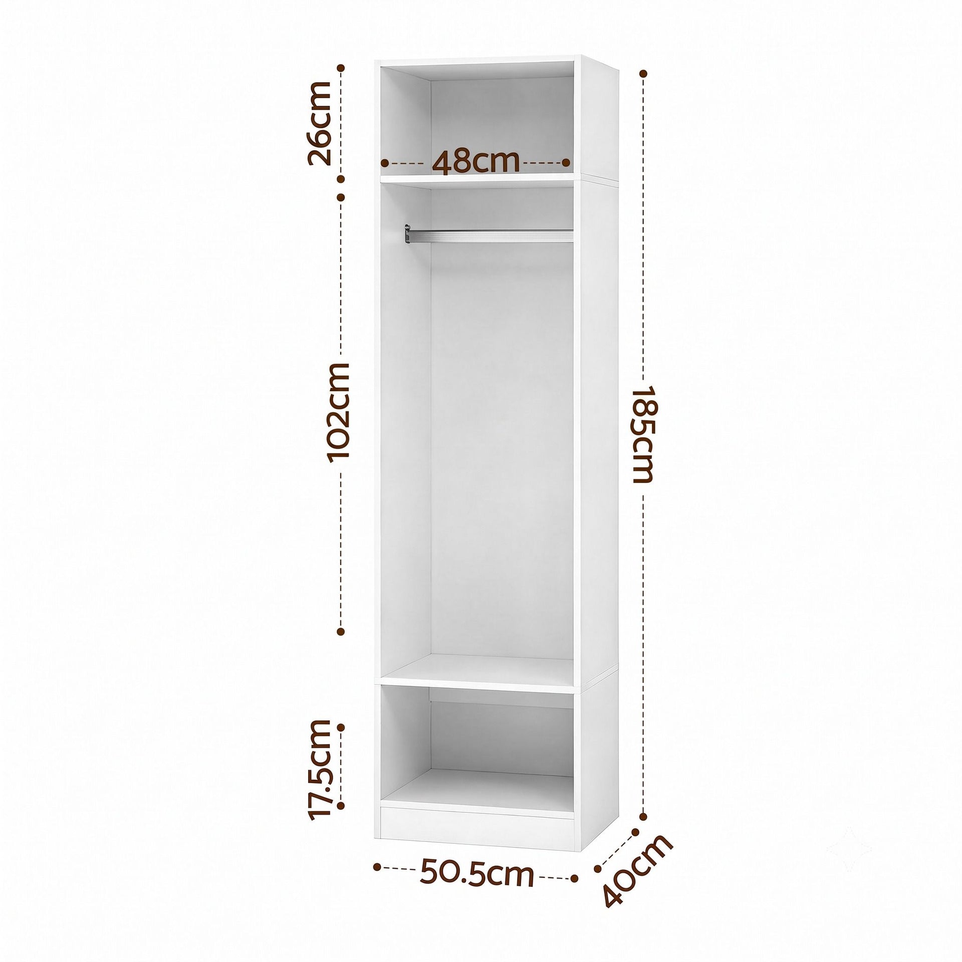 Artiss 2X Wardrobe Clothes Closet Storage Organiser Shelf White Awezingly