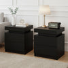 Artiss 2X Bedside Table 2 Drawers Lift-up Storage Black