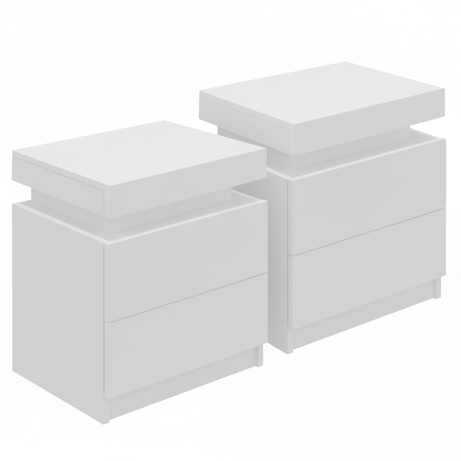 Artiss 2X Bedside Table 2 Drawers Lift-up Storage White Awezingly