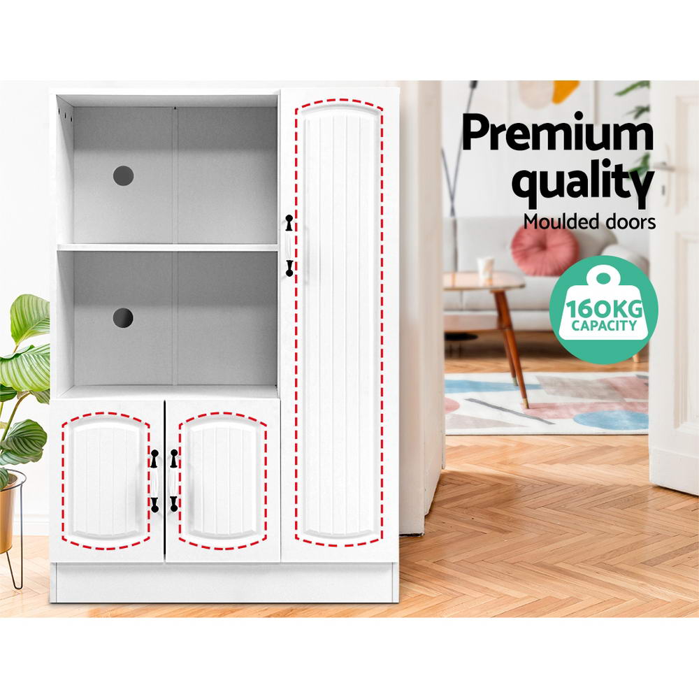 Artiss Buffet Sideboard Cabinet Storage Cupboard Doors White Kitchen Hallway Artiss