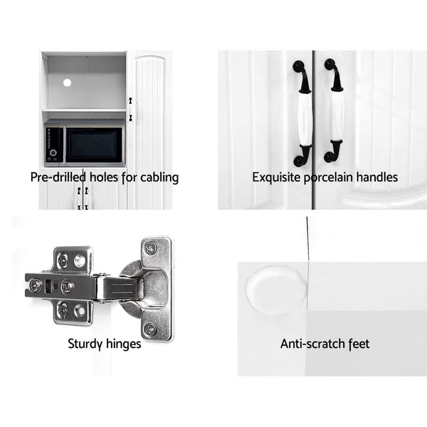 Artiss Buffet Sideboard Cabinet Storage Cupboard Doors White Kitchen Hallway Artiss