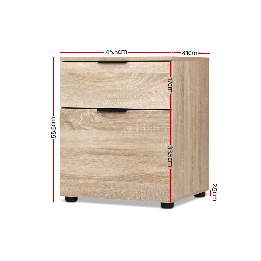 2 Drawer Filing Cabinet Office Shelves Storage Drawers Cupboard Wood File Home Does not apply