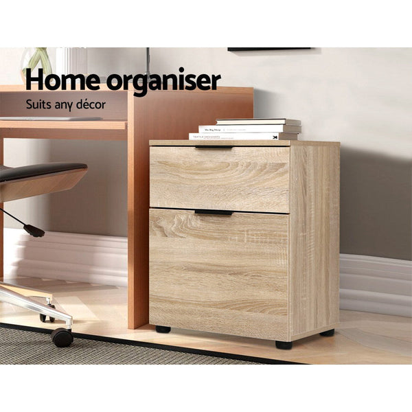 2 Drawer Filing Cabinet Office Shelves Storage Drawers Cupboard Wood File Home Does not apply