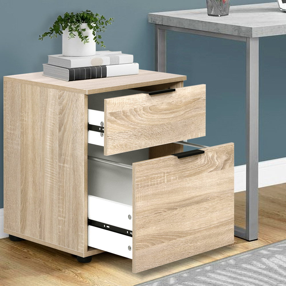 2 Drawer Filing Cabinet Office Shelves Storage Drawers Cupboard Wood File Home Does not apply