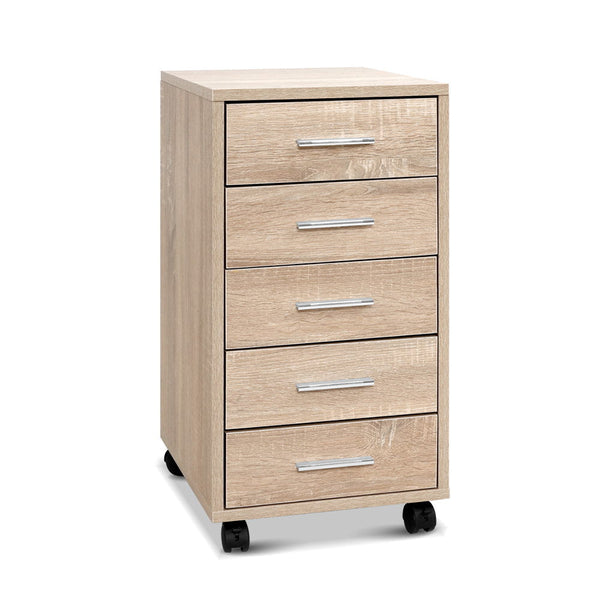 5 Drawer Filing Cabinet Storage Drawers Wood Study Office School File Cupboard Artiss