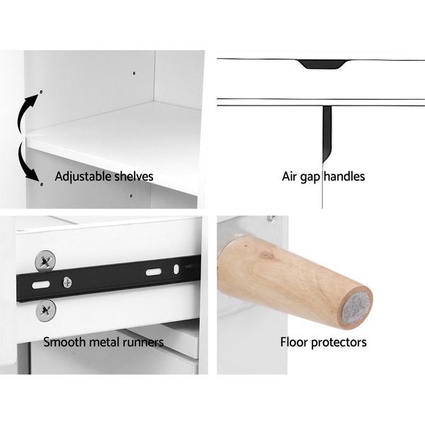 Artiss Shoe Cabinet Shoes Storage Rack 120cm Organiser White Drawer Cupboard Artiss