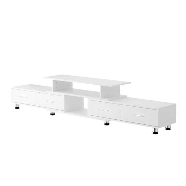 Artiss TV Cabinet Entertainment Unit Stand Wooden 160CM To 220CM Lowline Storage Drawers White Artiss