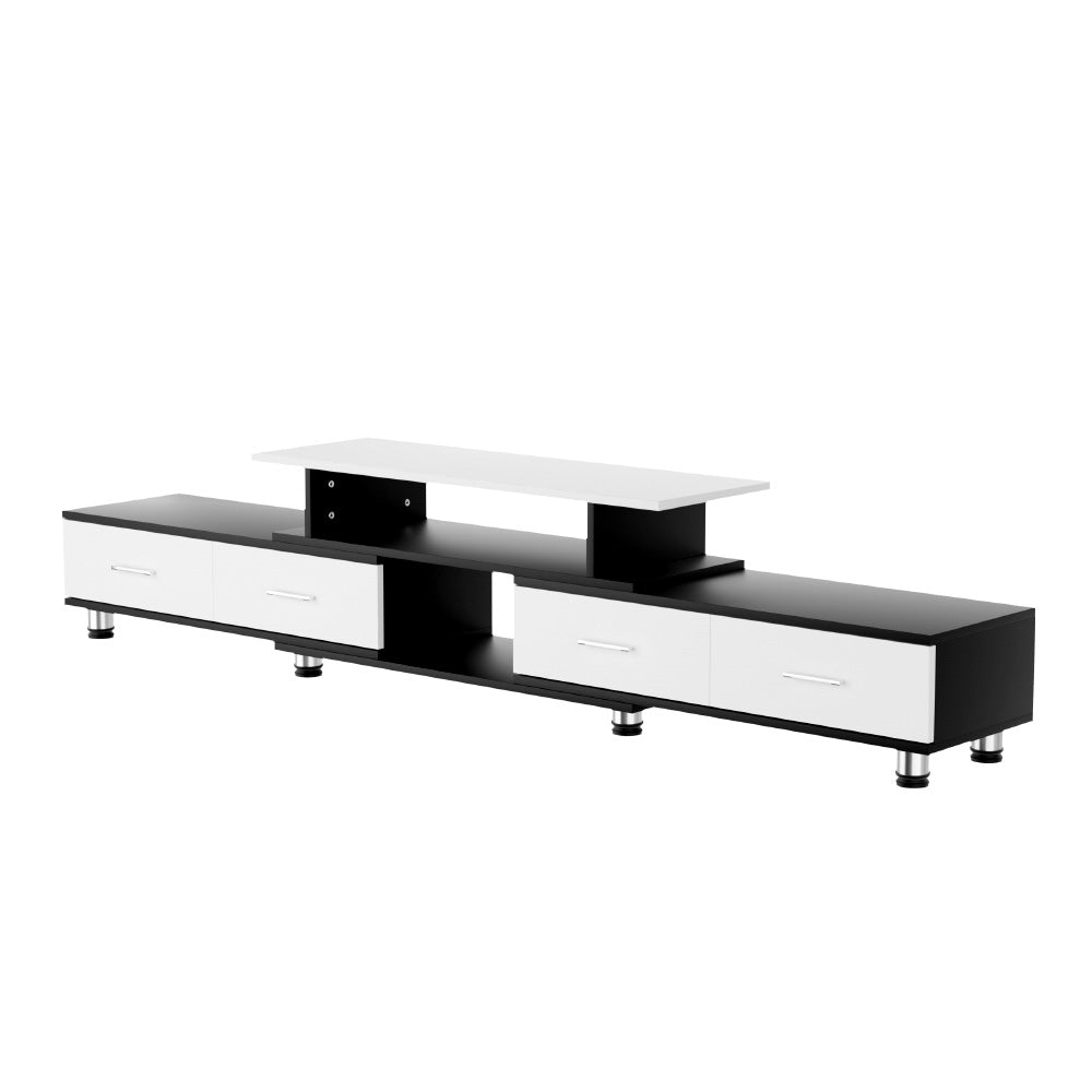 Artiss TV Cabinet Entertainment Unit Stand Wooden 160CM To 220CM Storage Drawers Black White Artiss