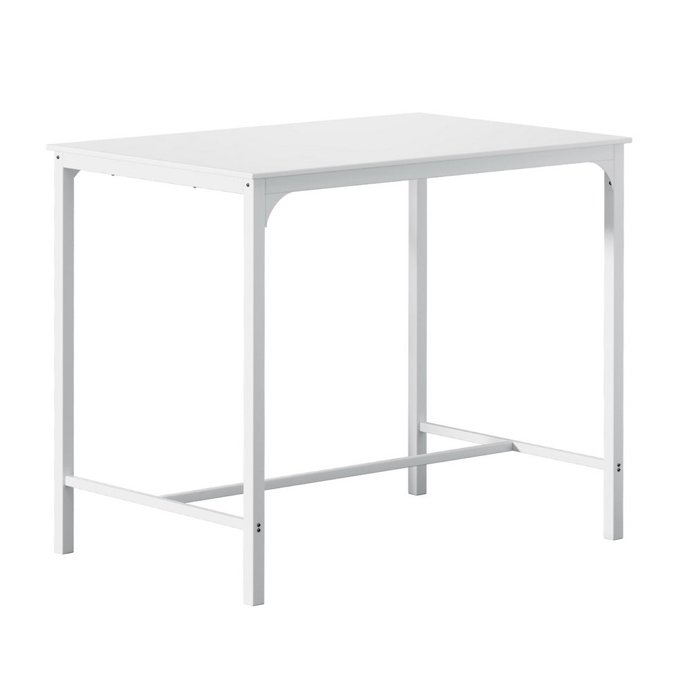 Artiss Bar Table Dining Desk High Kitchen Shelf Metal Legs Cafe Pub White Artiss