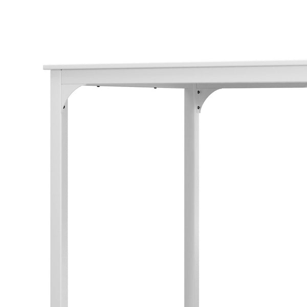 Artiss Bar Table Dining Desk High Kitchen Shelf Metal Legs Cafe Pub White Artiss