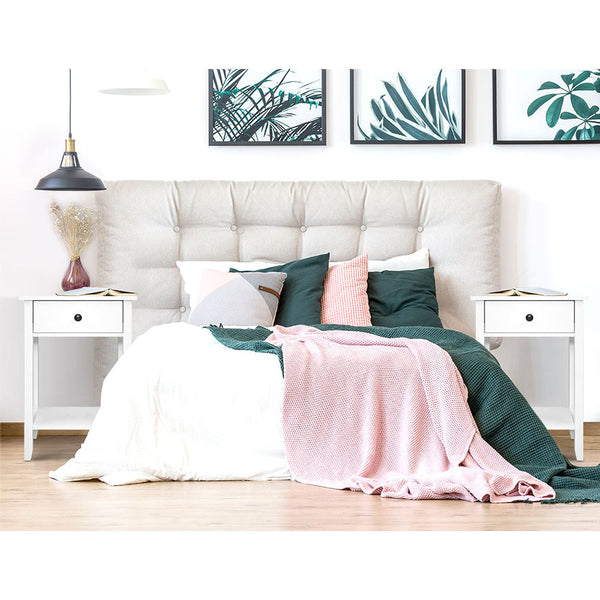 Bedside Tables Drawer Side Table Nightstand White Storage Cabinet White Shelf Artiss