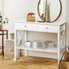 Artiss Console Table Hall Side Entry 2 Drawers Display White Desk Furniture