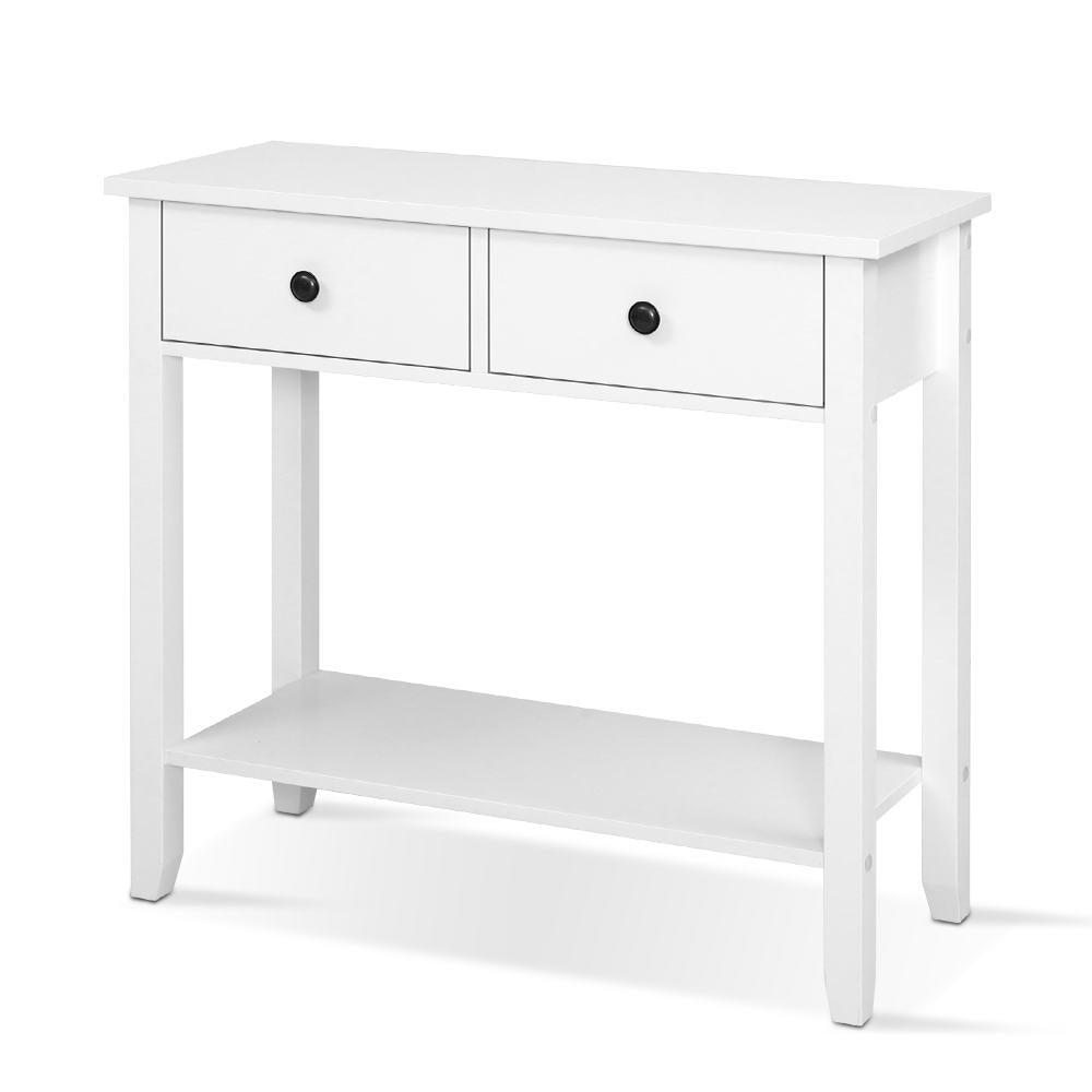 Artiss Hallway Console Table Hall Side Entry 2 Drawers Display White Artiss