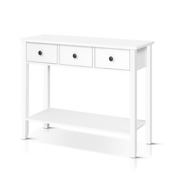 Hallway Console Table Hall Side Entry 3 Drawers Display White Artiss