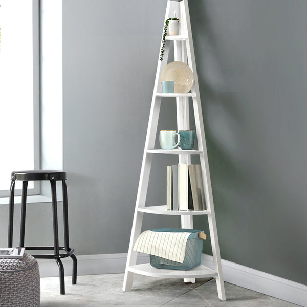 Artiss 5 Tier Corner Ladder Display Shelf Home Storage Plant Stand Bookshelf Artiss