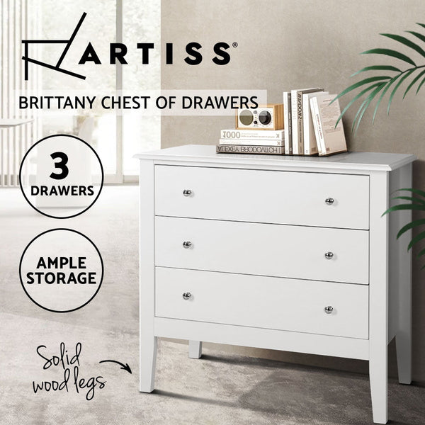 Artiss Chest of Drawers Storage Cabinet Bedside Table Dresser Tallboy White Artiss