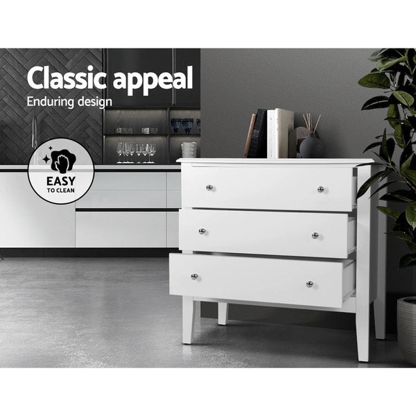Artiss Chest of Drawers Storage Cabinet Bedside Table Dresser Tallboy White Artiss