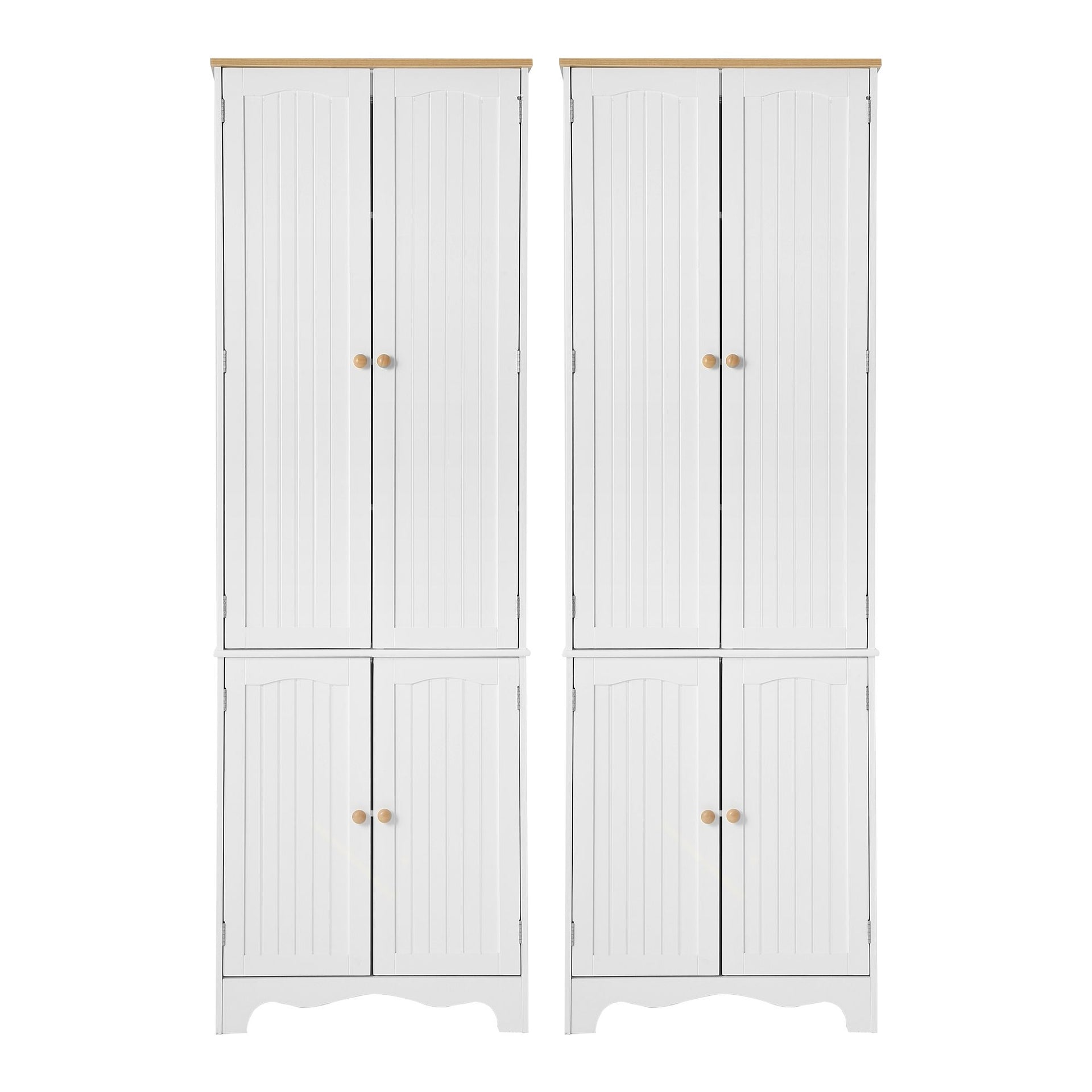 Artiss 2x Buffet Sideboard Pantry Cabinet Cupboard 6-Tiers Storage Shelves BERNE Awezingly