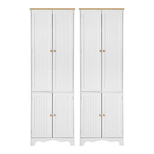 Artiss 2x Buffet Sideboard Pantry Cabinet Cupboard 6-Tiers Storage Shelves BERNE Awezingly