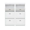 Artiss 2x Shoe Cabinet Storage Organiser 3 Flip Drawer White