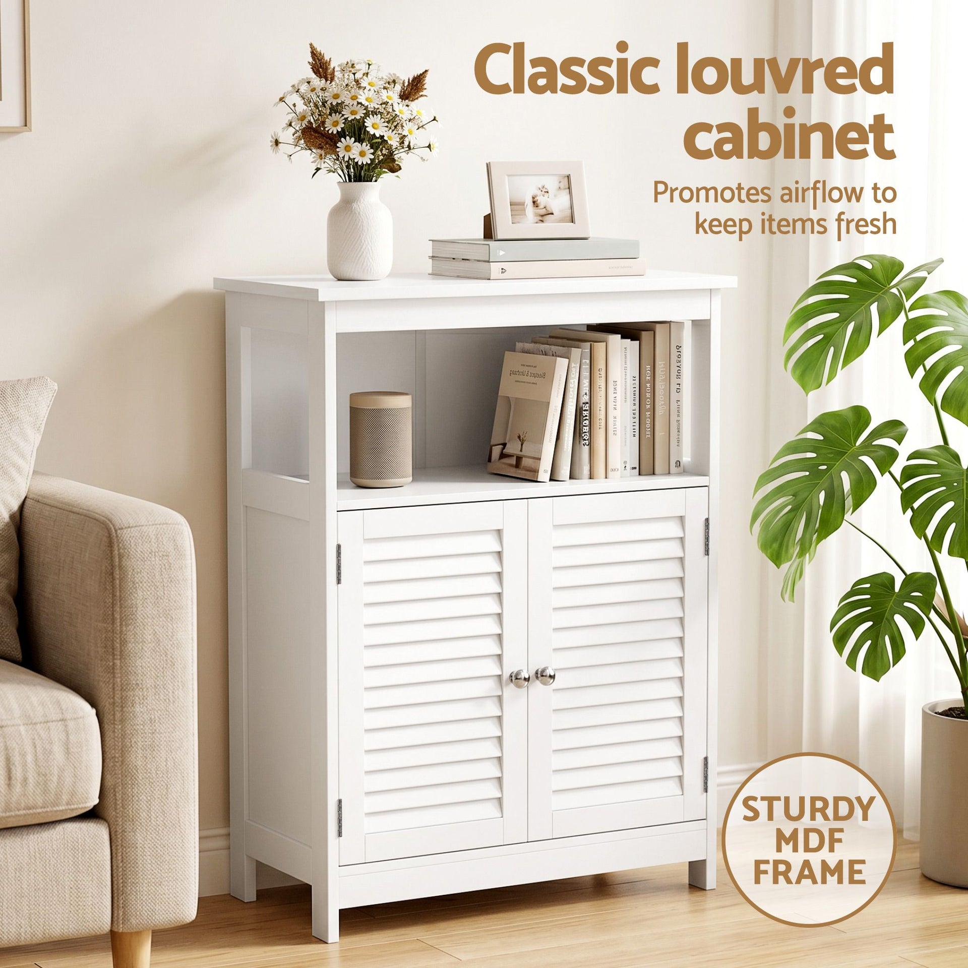 Artiss 2x Buffet Sideboard Cabinet Server Cupboard Kitchen Bathroom Storage IVOR Awezingly