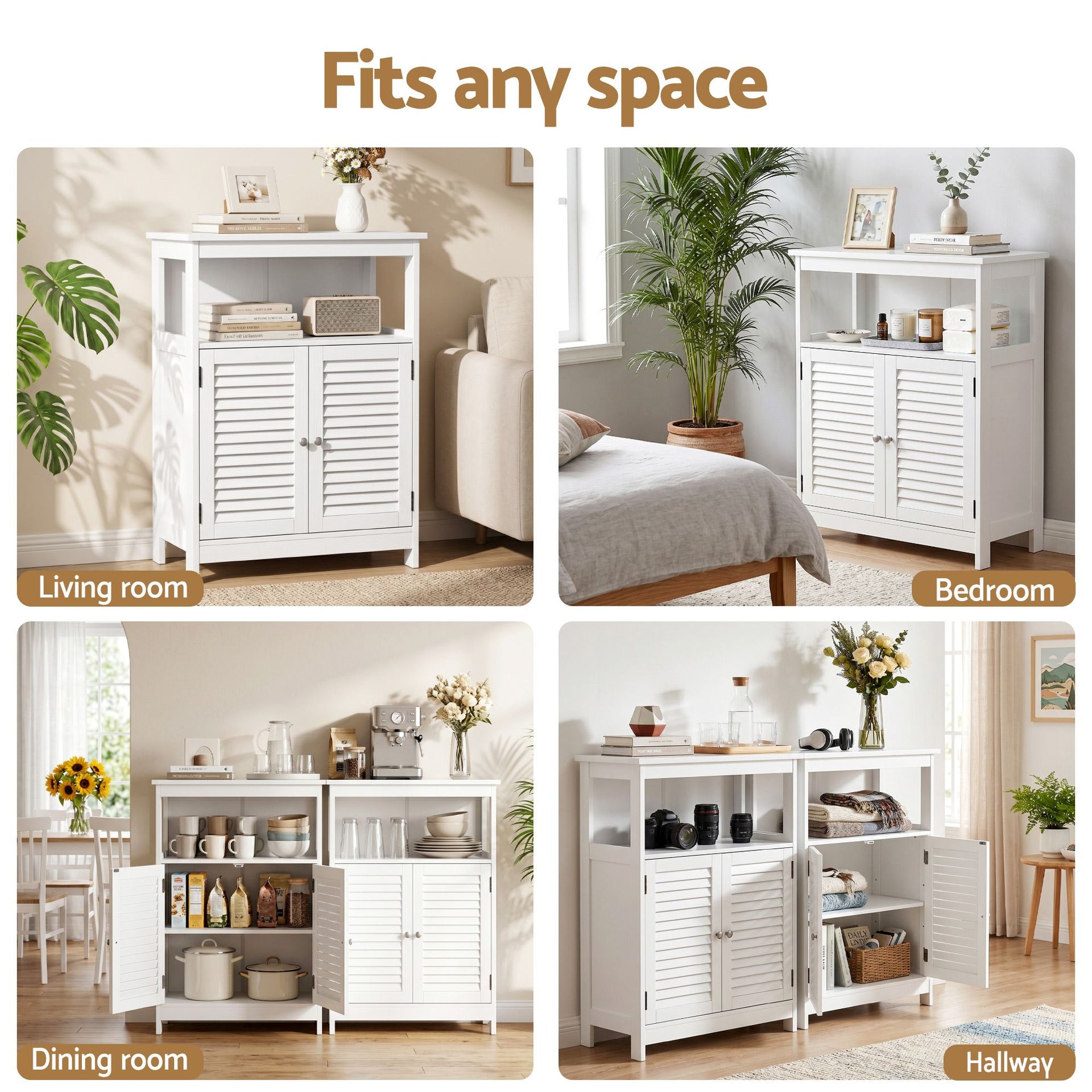 Artiss 2x Buffet Sideboard Cabinet Server Cupboard Kitchen Bathroom Storage IVOR Awezingly