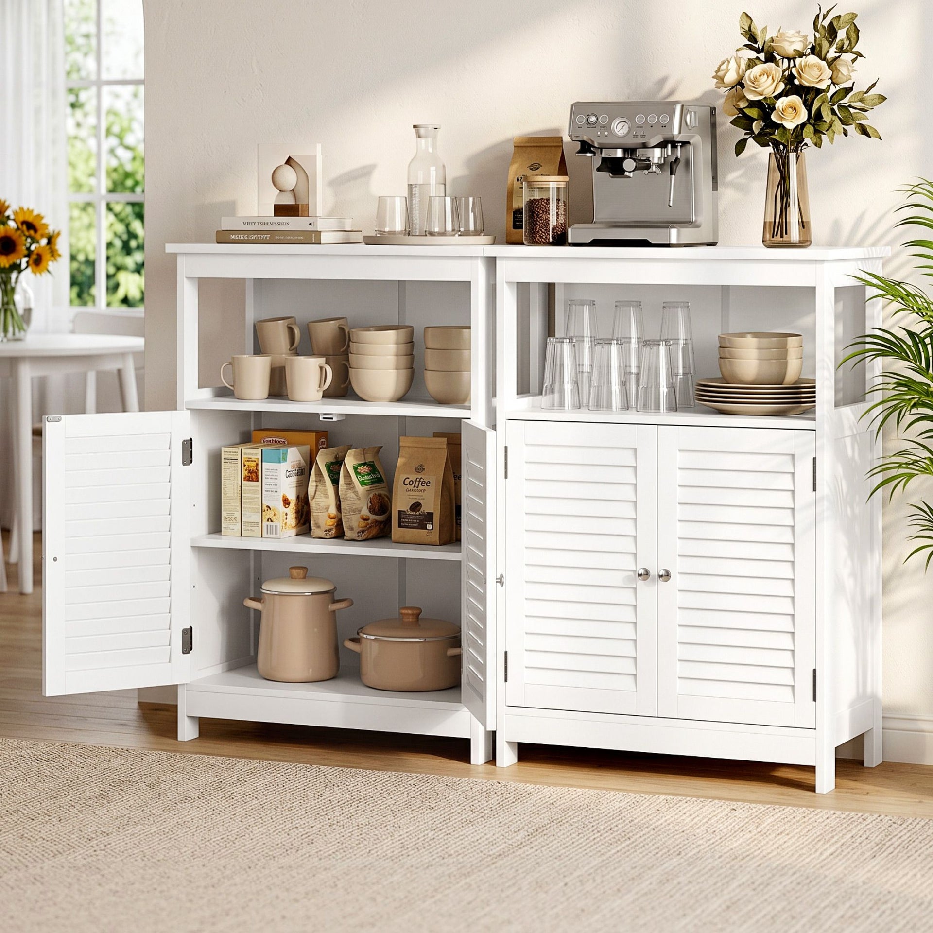 Artiss 2x Buffet Sideboard Cabinet Server Cupboard Kitchen Bathroom Storage IVOR Awezingly