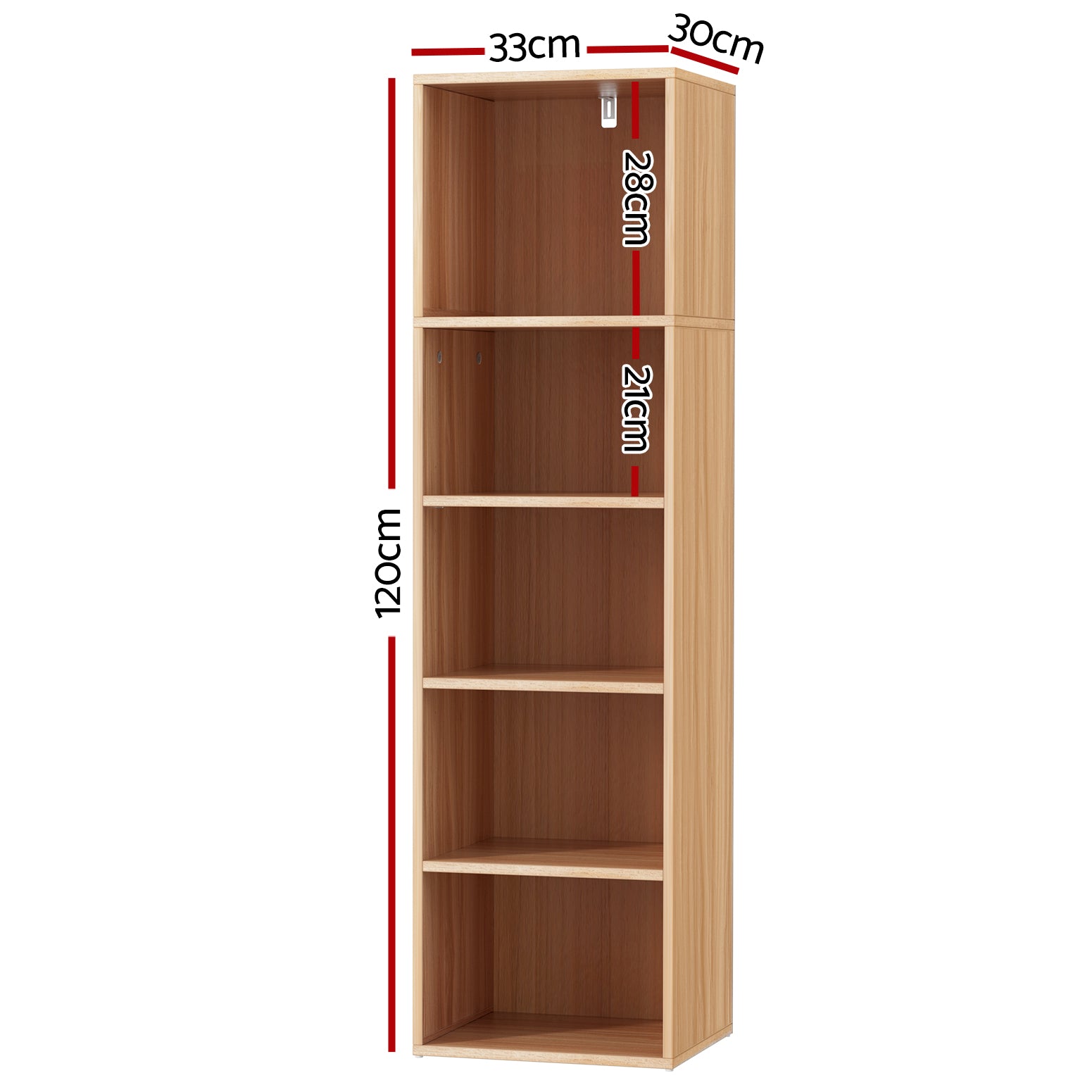 Artiss Bookshelf 5 Tiers MILO Pine Artiss