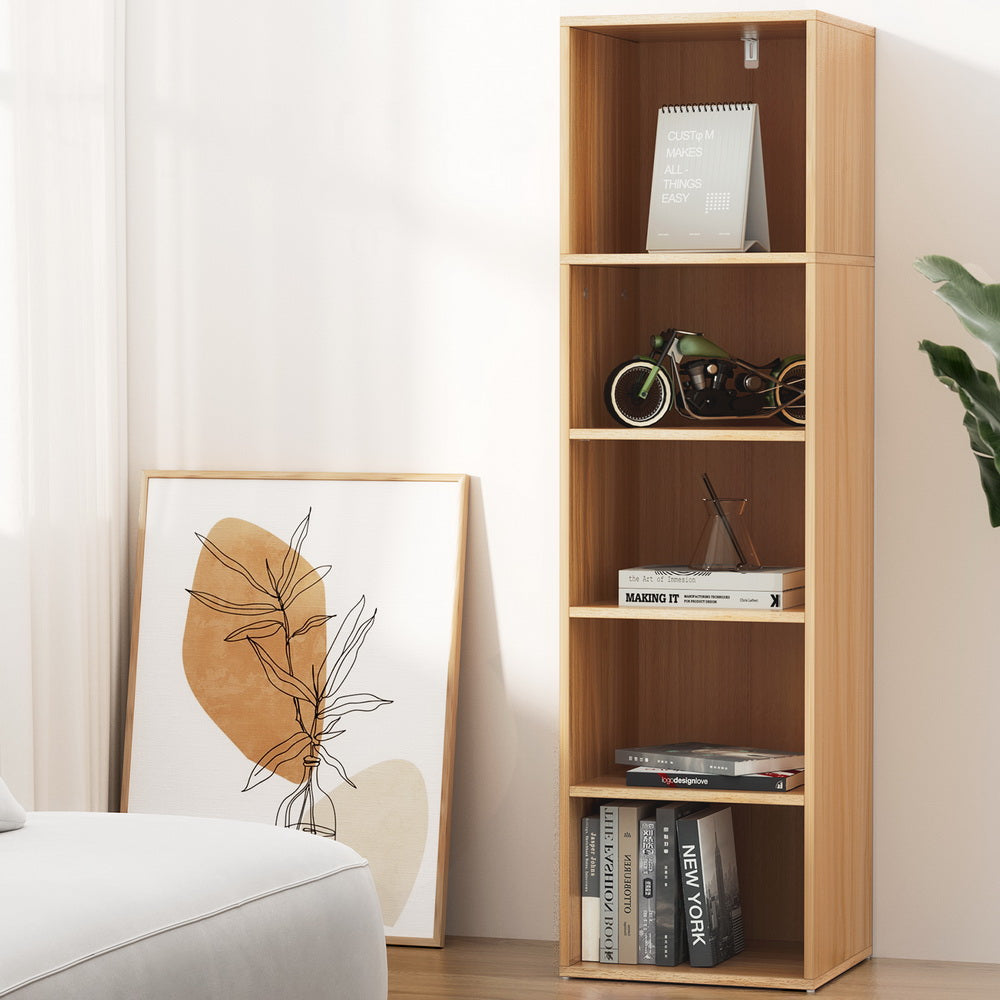 Artiss Bookshelf 5 Tiers MILO Pine Artiss