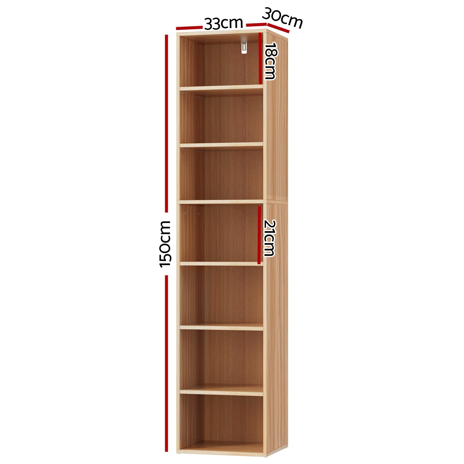 Artiss Bookshelf 7 Tiers MILO Pine Artiss