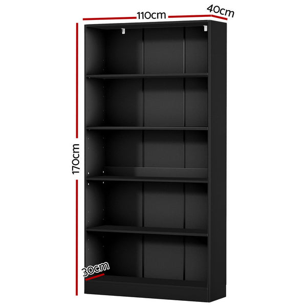 Artiss Bookshelf 5 Tiers ANTON Black Artiss