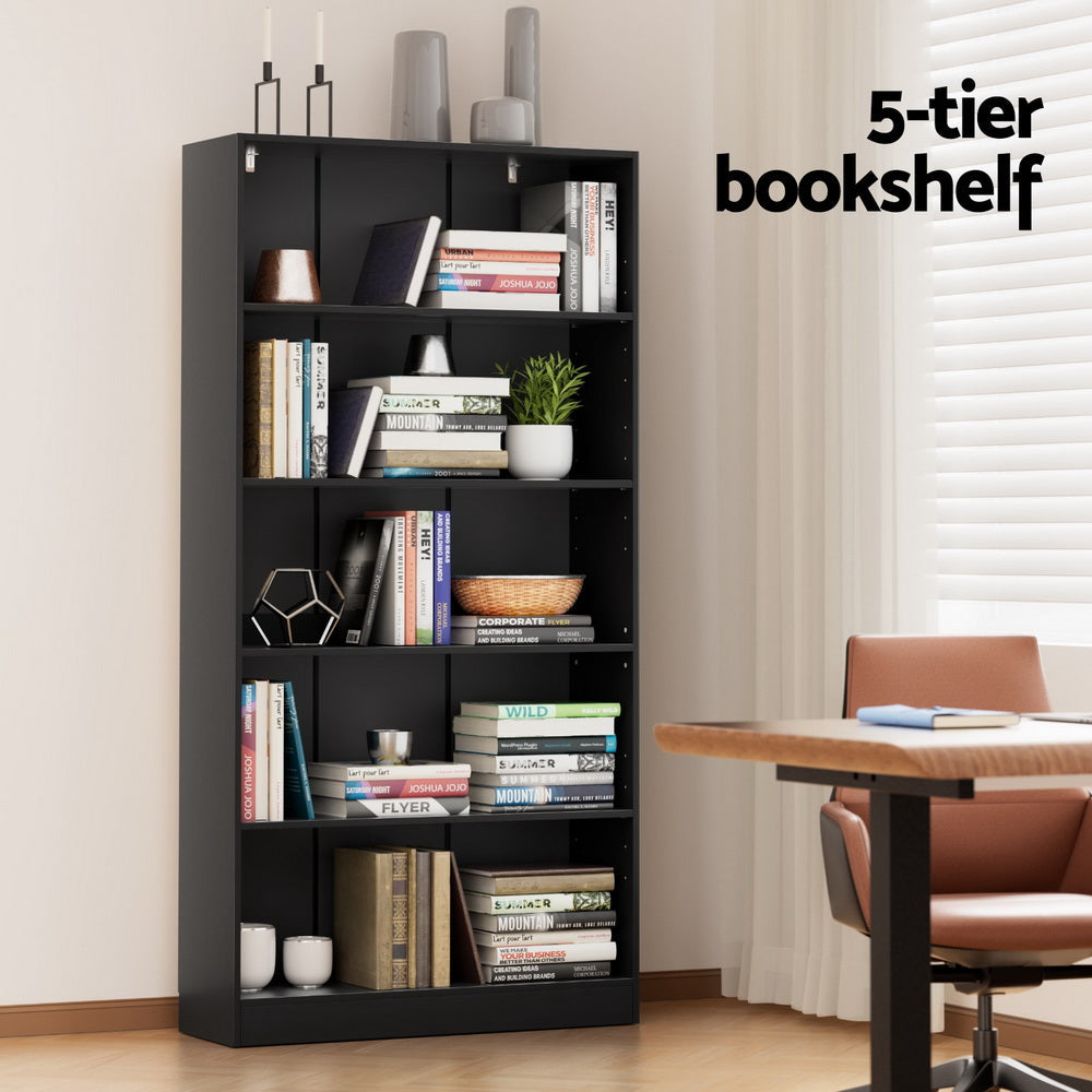 Artiss Bookshelf 5 Tiers ANTON Black Artiss