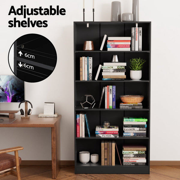 Artiss Bookshelf 5 Tiers ANTON Black Artiss