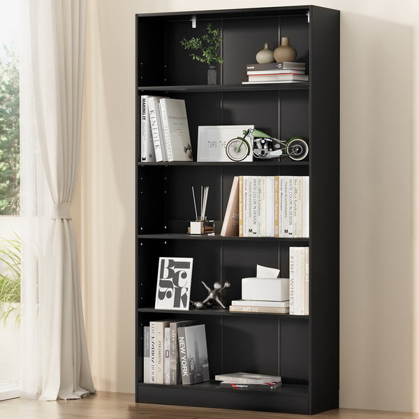 Artiss Bookshelf 5 Tiers ANTON Black Artiss